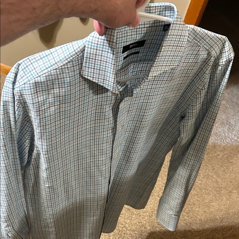 Hugo Boss Multicolor Checkered Button Down Shirt